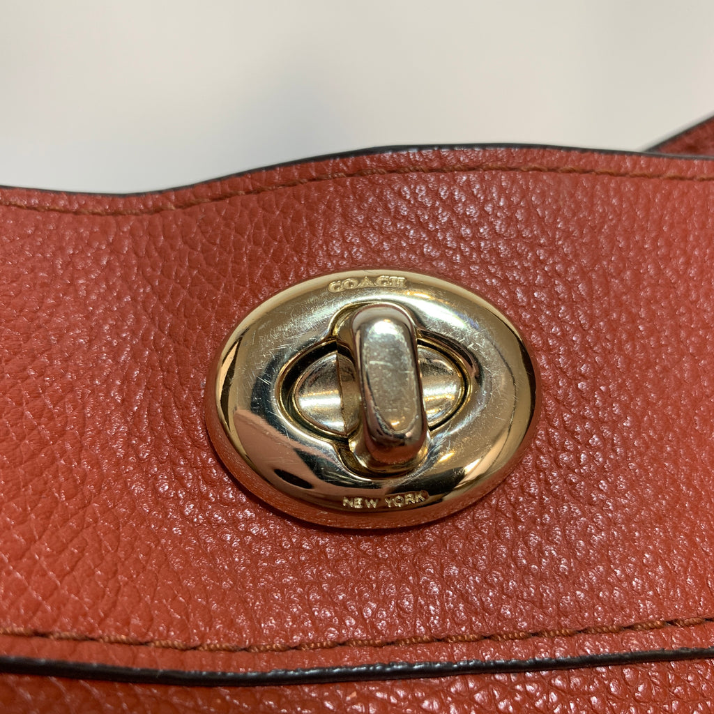 Coach Rust Pebbled Leather Shoulder Bag | Gently Used |
