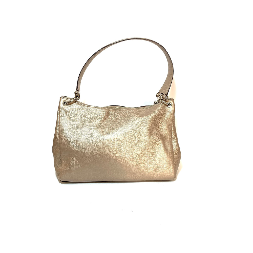 Coach Light Gold Pebbled Leather Shoulder Bag | Gently Used |