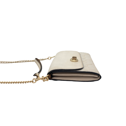 Coach White Monogram Canvas and Leather Crossbody | Pre Loved |