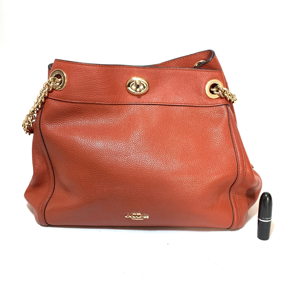 Coach Rust Pebbled Leather Shoulder Bag | Gently Used |