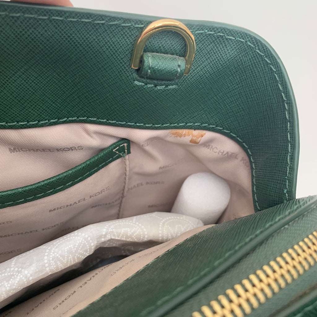 Michael Kors Emerald Green Leather Satchel | Gently Used |
