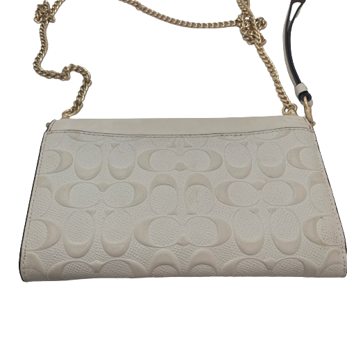 Coach White Monogram Canvas and Leather Crossbody | Pre Loved |