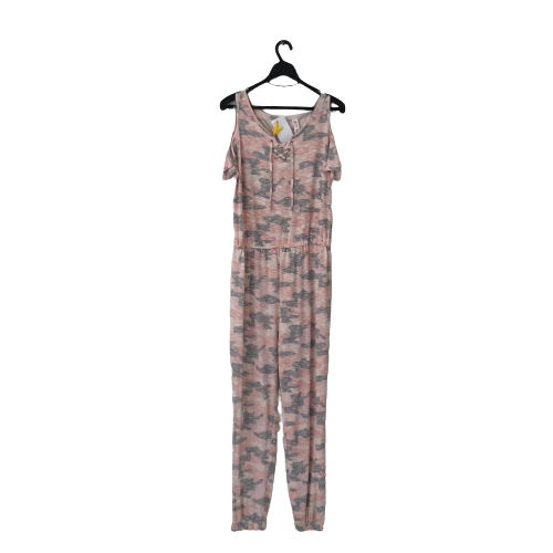 Justice Pink and Grey Printed Jumpsuit