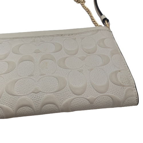 Coach White Monogram Canvas and Leather Crossbody | Pre Loved |