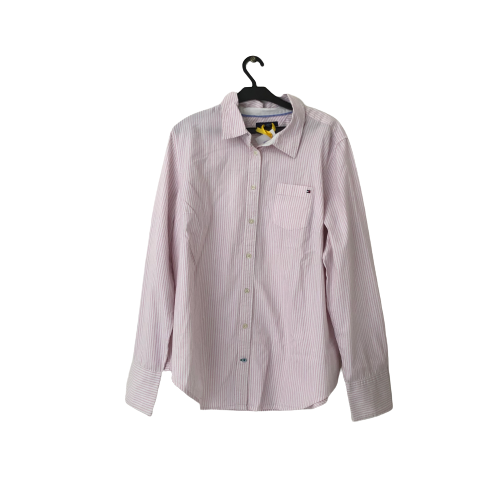 Tommy Hilfiger Pink And White Striped Shirt