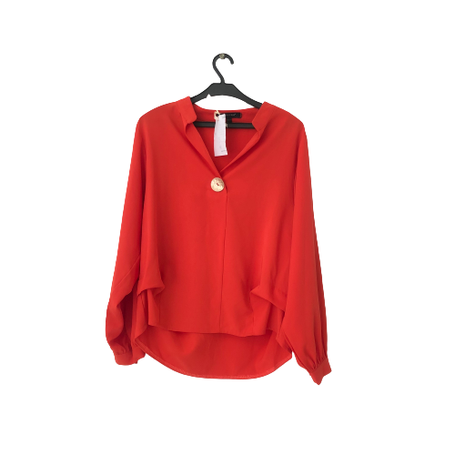 Mantra Red Blouse with Button