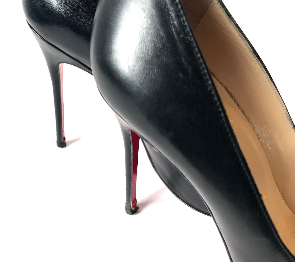 Christian Louboutin Black Leather with Silver Studs Pumps | Pre Loved | - Secret Stash