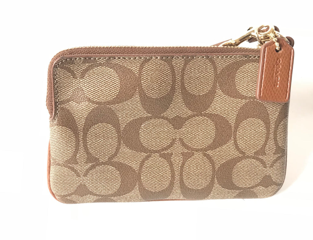 Coach Coated Canvas with Leather Strip Wristlet Wallet | Brand New | - Secret Stash