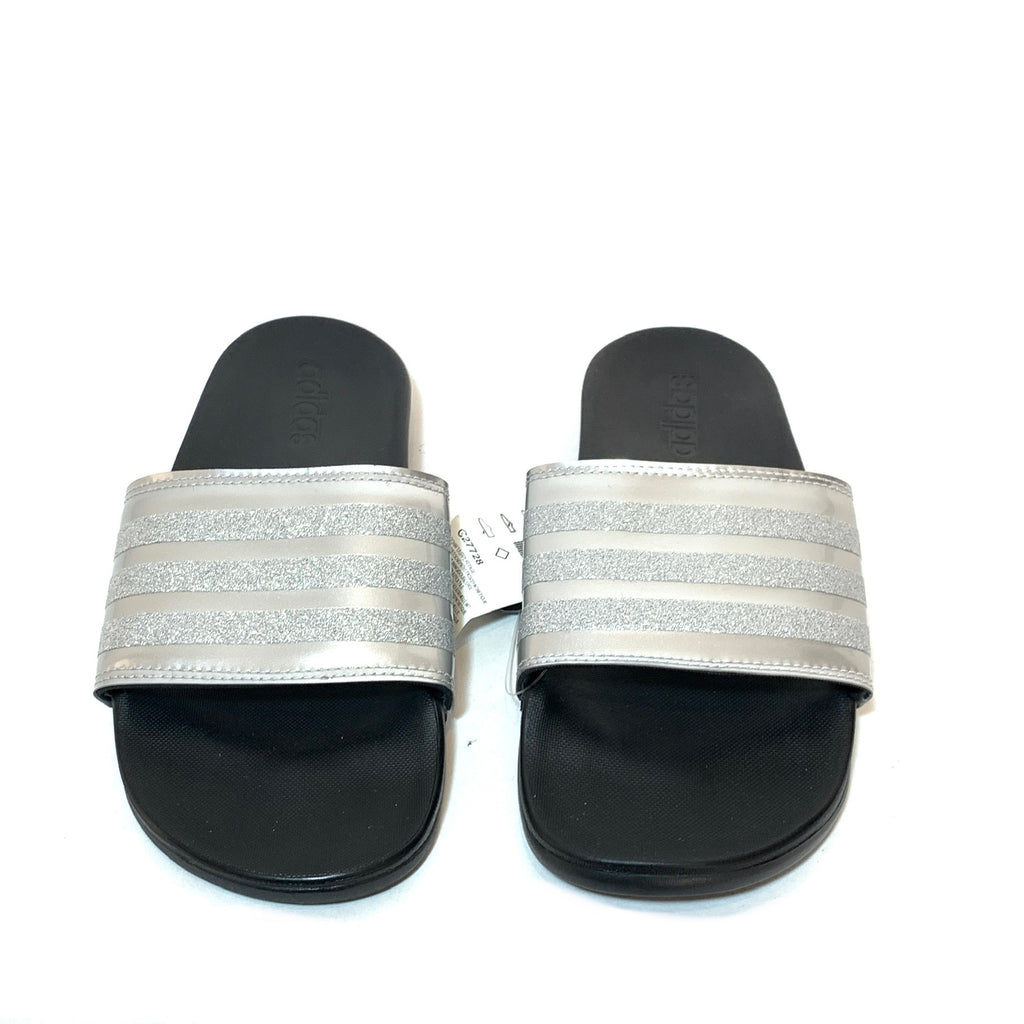 Adidas Silver 'Adilette' Comfort Slides | Brand New |