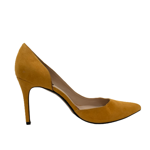 Mango Mustard Suede Pointed Pumps | Pre Loved |