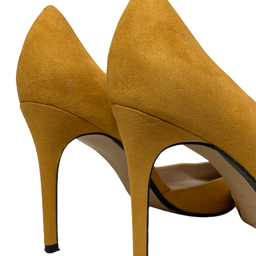 Mango Mustard Suede Pointed Pumps | Pre Loved |