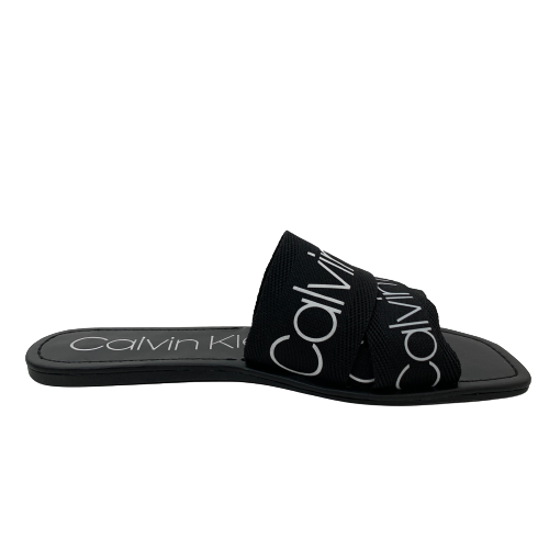 Calvin Klein Black 'Bainy' Logo Slides | Brand New |