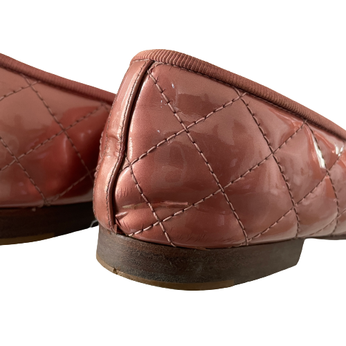 Chanel Pink Leather Quilted Ballet Flats | Pre Loved |