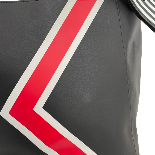 Karl Lagerfeld Black, Red & White Stripe Hobo Bag | Gently Used |