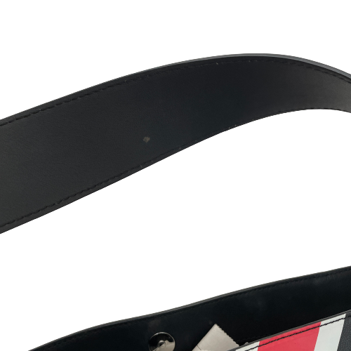 Karl Lagerfeld Black, Red & White Stripe Hobo Bag | Gently Used |