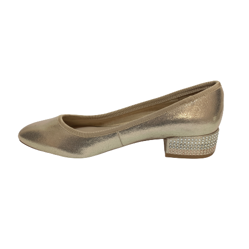 ALDO Gold Glitter Block-heel Ballet Flats | Like New |