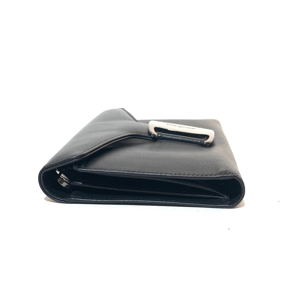 Salvatore Ferragamo Black Leather Envelope Wallet | Pre Loved |
