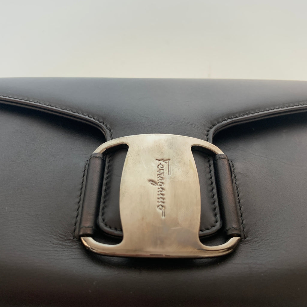 Salvatore Ferragamo Black Leather Envelope Wallet | Pre Loved |