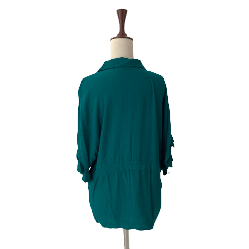 ZARA Emerald Green Frill Sleeves Top | Gently Used |