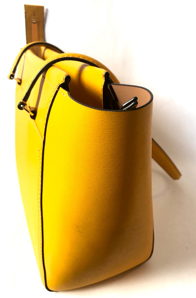 Tory Burch Mustard Yellow Leather Tote Bag | Gently Used |