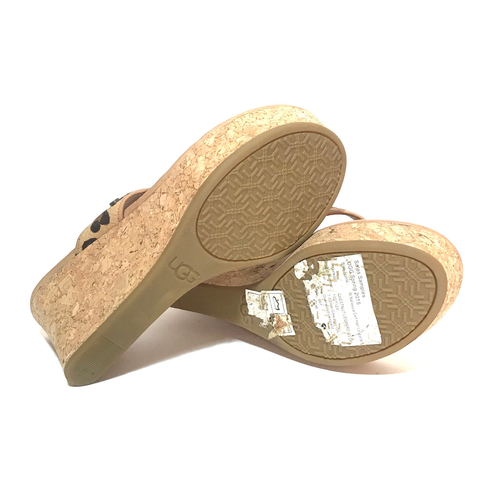 UGG Cheetah Print 'Natassiaa' Thong Wedge Sandals | Gently Used |