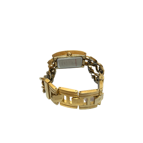 Guess Rectangular Rhinestone Metal Chains Strap Watch | Pre Loved |