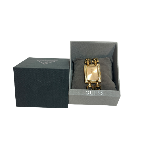 Guess Rectangular Rhinestone Metal Chains Strap Watch | Pre Loved |