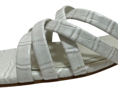 Nine West White Strappy Flat Sandals | Pre Loved |