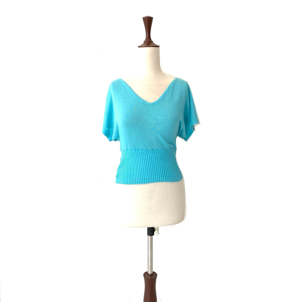 Costa Blanca Blue Knit Ribbed Top | Gently Used |