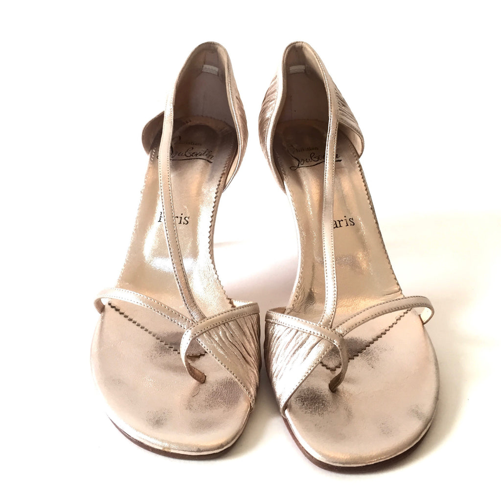 Christian Louboutin Rose Gold Leather Sandals | Gently Used | - Secret Stash