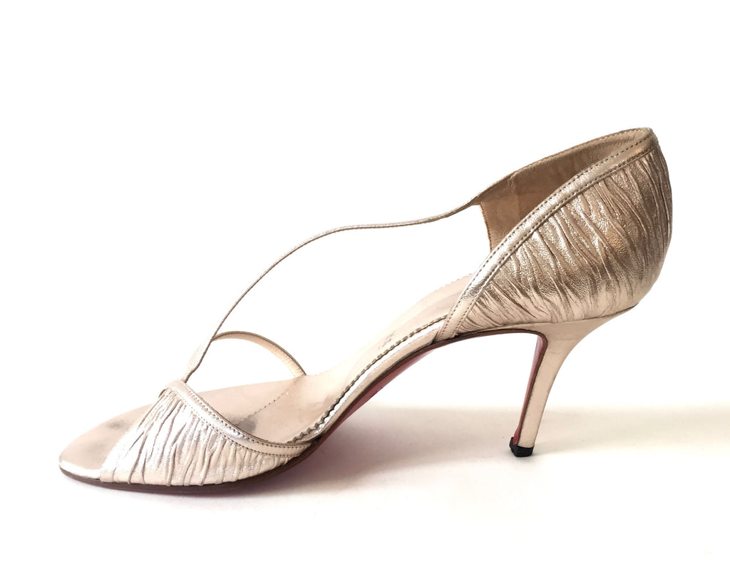 Christian Louboutin Rose Gold Leather Sandals | Gently Used | - Secret Stash