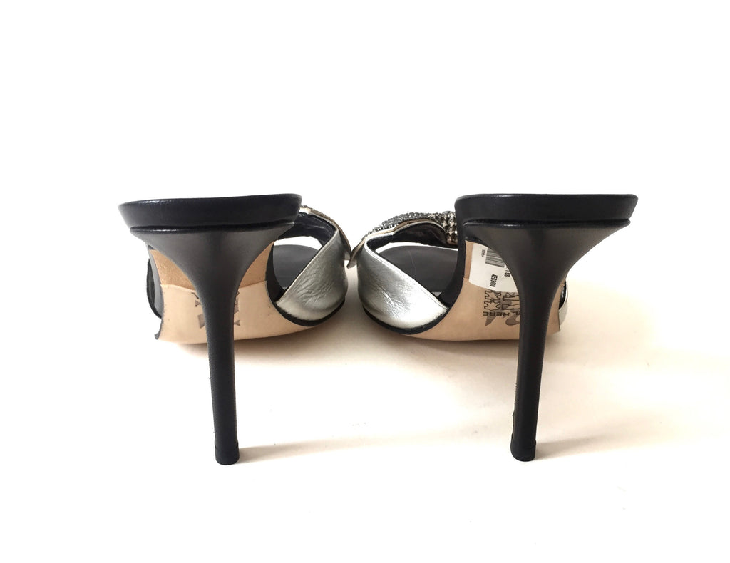 GINA Silver Bow Rhinestone Heels | Gently Used | - Secret Stash