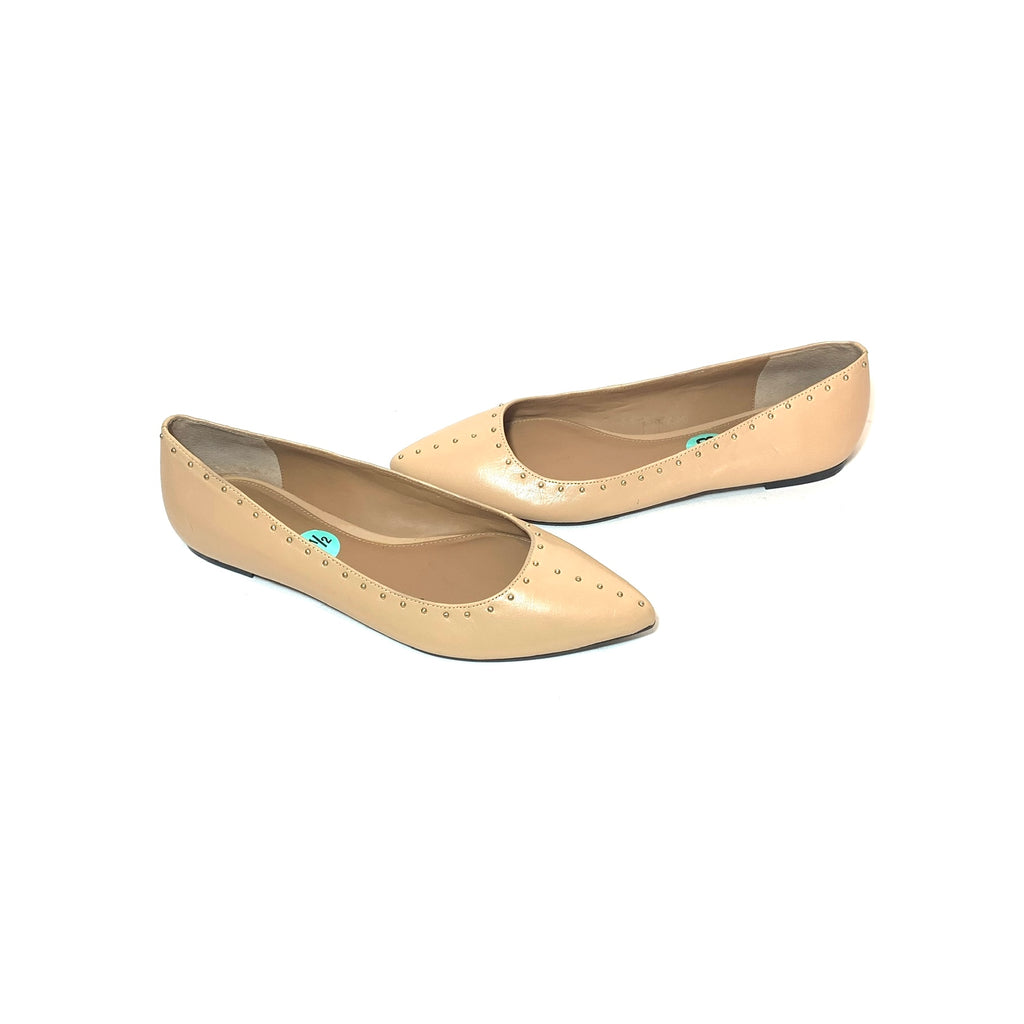 Calvin Klein Beige Leather Pointed Flats | Gently Used |
