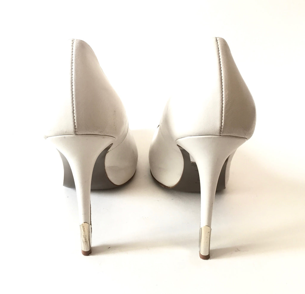 Versace Collection White Leather Pumps | Gently Used | - Secret Stash