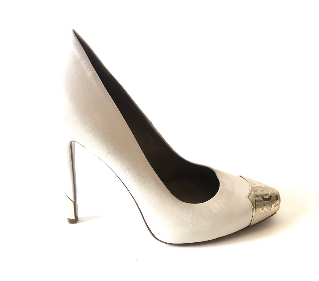 Versace Collection White Leather Pumps | Gently Used | - Secret Stash