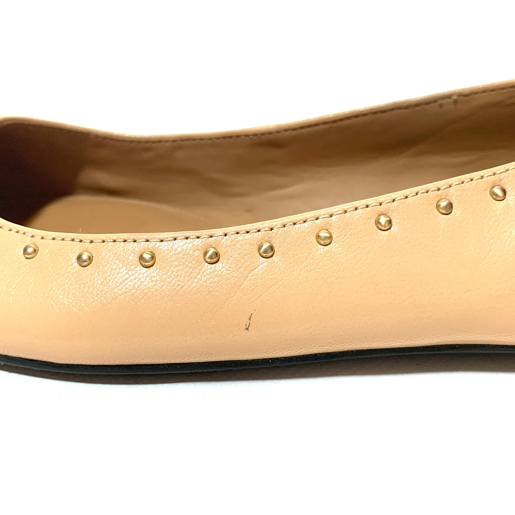 Calvin Klein Beige Leather Pointed Flats | Gently Used |