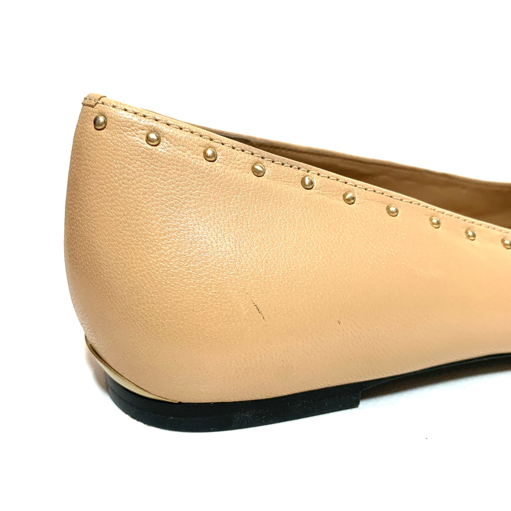 Calvin Klein Beige Leather Pointed Flats | Gently Used |