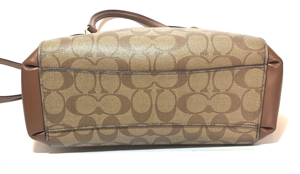 Coach Tan Leather & Canvas Signature Monogram Satchel | Gently Used |