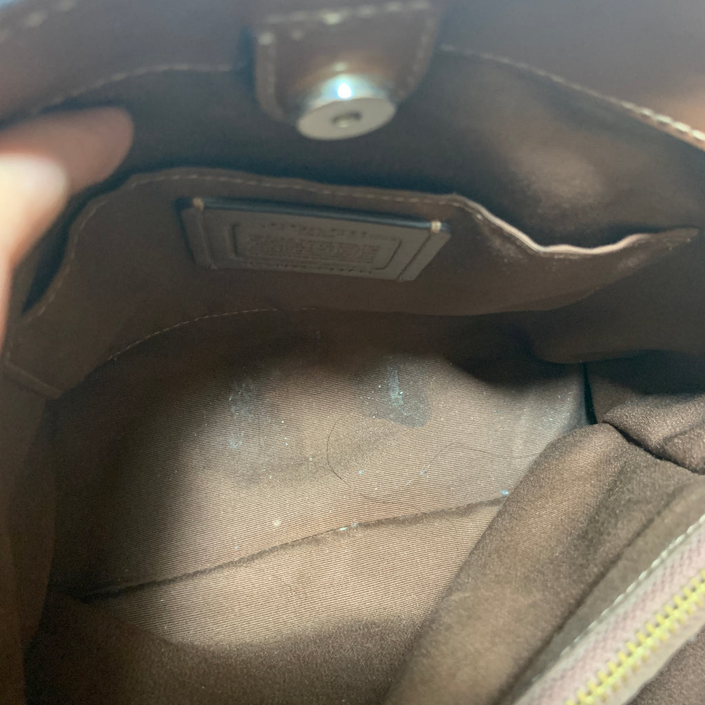 Coach Tan Leather & Canvas Signature Monogram Satchel | Gently Used |