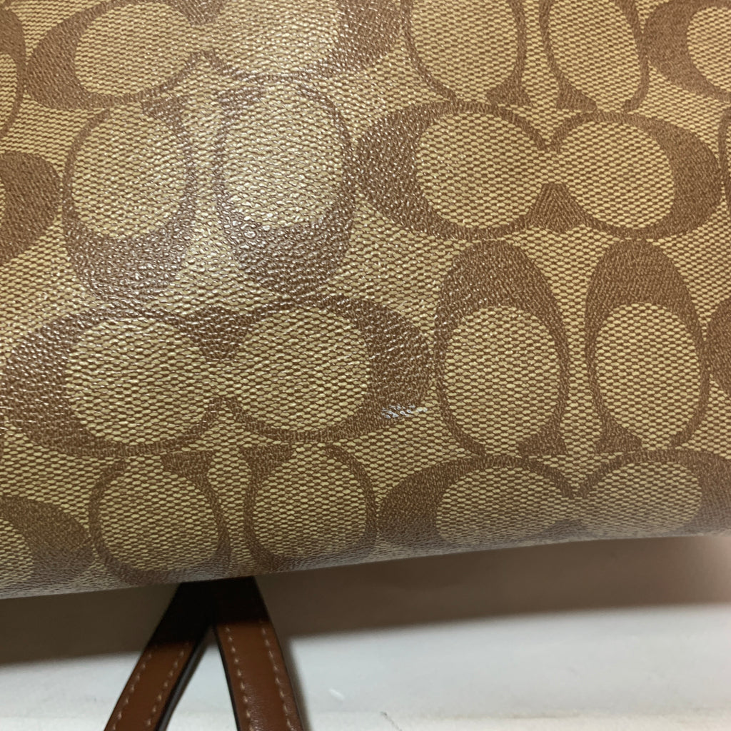 Coach Tan Leather & Canvas Signature Monogram Satchel | Gently Used |