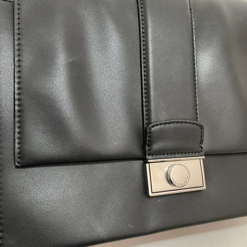 Charles & Keith Black Top Handle Satchel | Pre Loved |