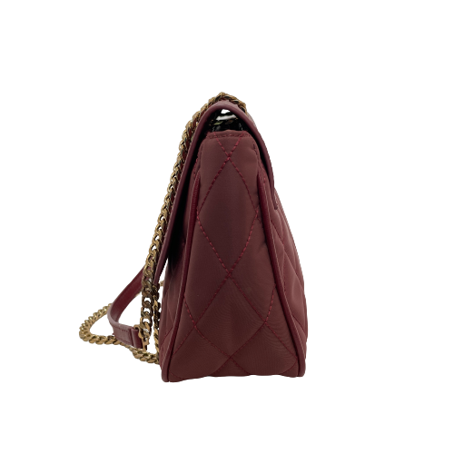 Charles & Keith Maroon Quilted Shoulder Bag | Pre Loved |