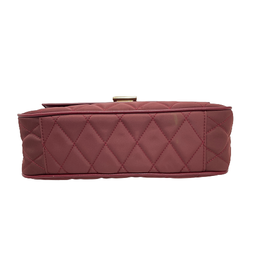 Charles & Keith Maroon Quilted Shoulder Bag | Pre Loved |