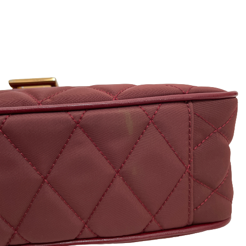 Charles & Keith Maroon Quilted Shoulder Bag | Pre Loved |
