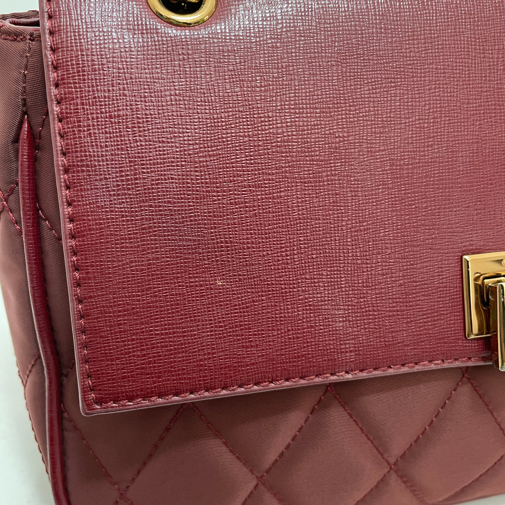 Charles & Keith Maroon Quilted Shoulder Bag | Pre Loved |