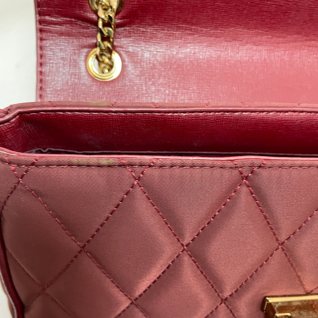 Charles & Keith Maroon Quilted Shoulder Bag | Pre Loved |
