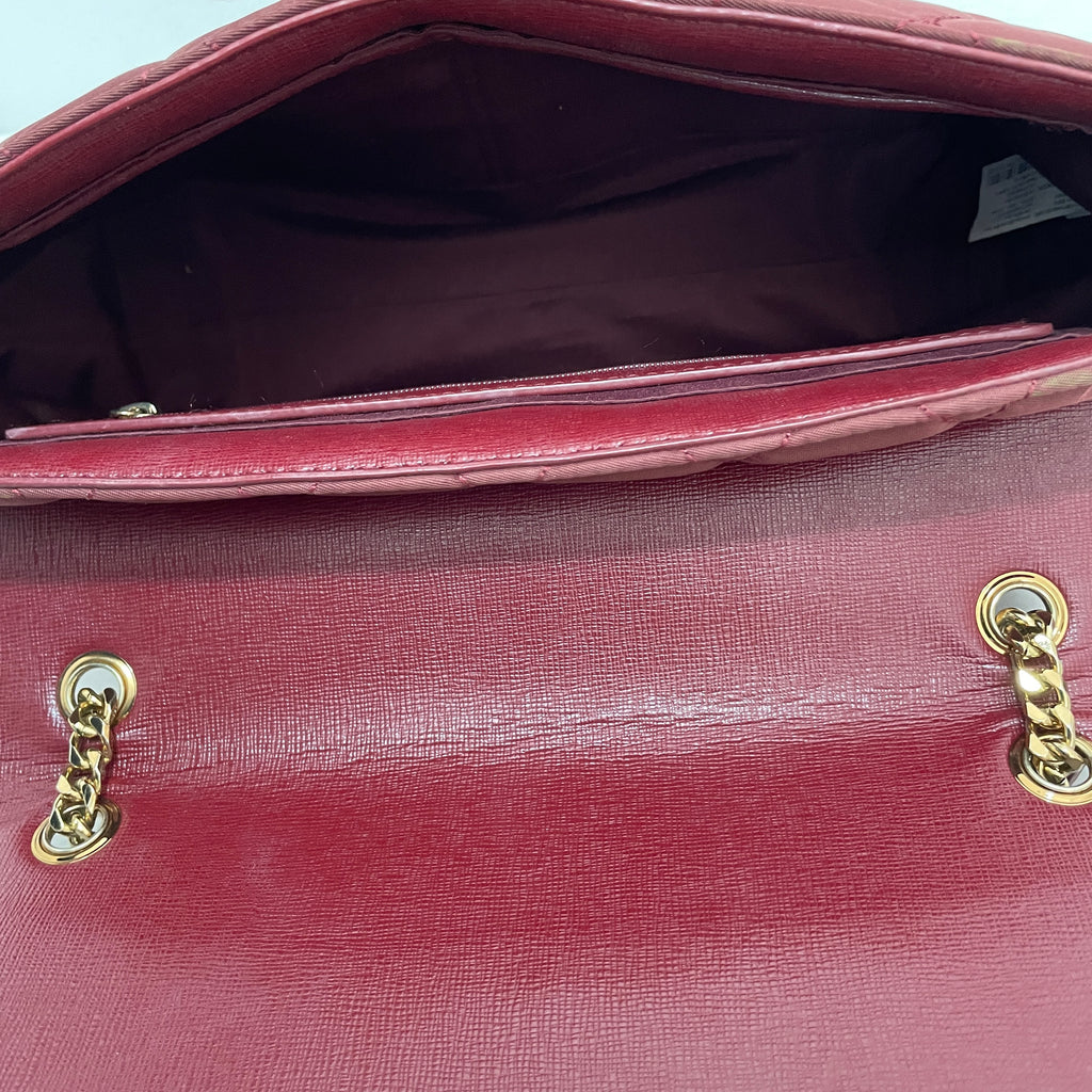 Charles & Keith Maroon Quilted Shoulder Bag | Pre Loved |