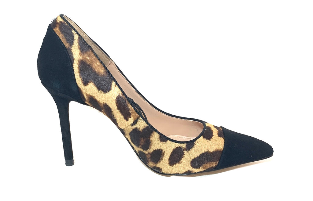 ZARA Black Suede & Cheetah Print Pumps | Brand New |