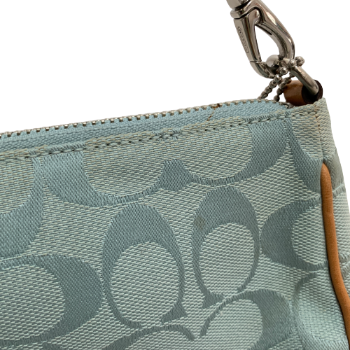 Coach Blue and Brown Monogram Mini Bag | Pre Loved |