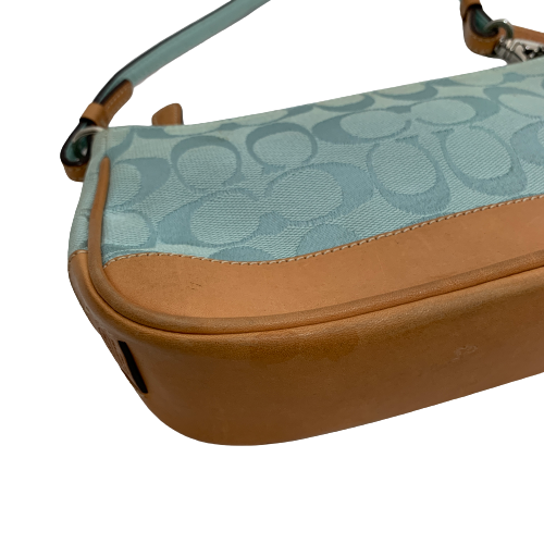 Coach Blue and Brown Monogram Mini Bag | Pre Loved |